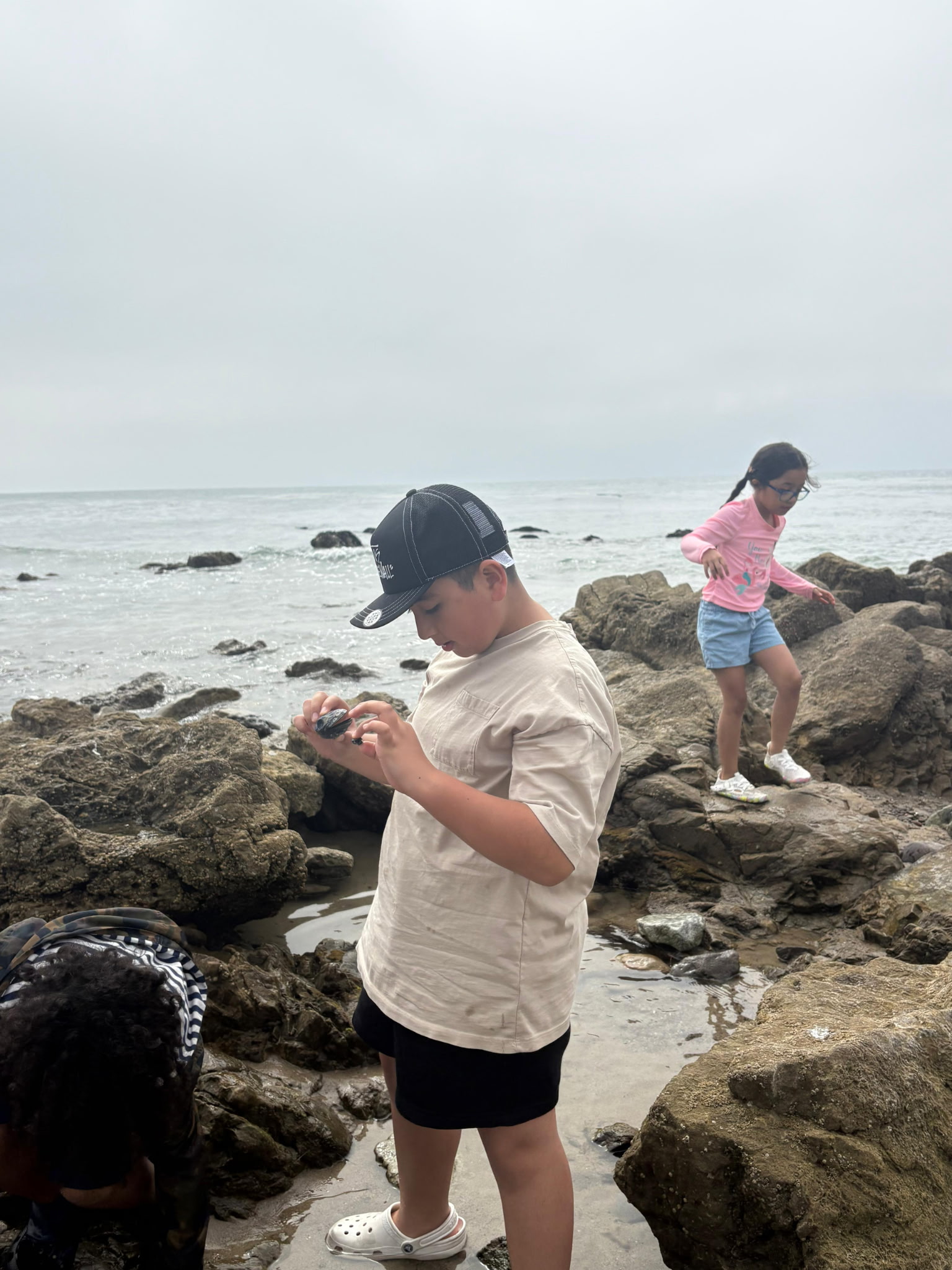 Arrows Christian Academy students exploring tide pools